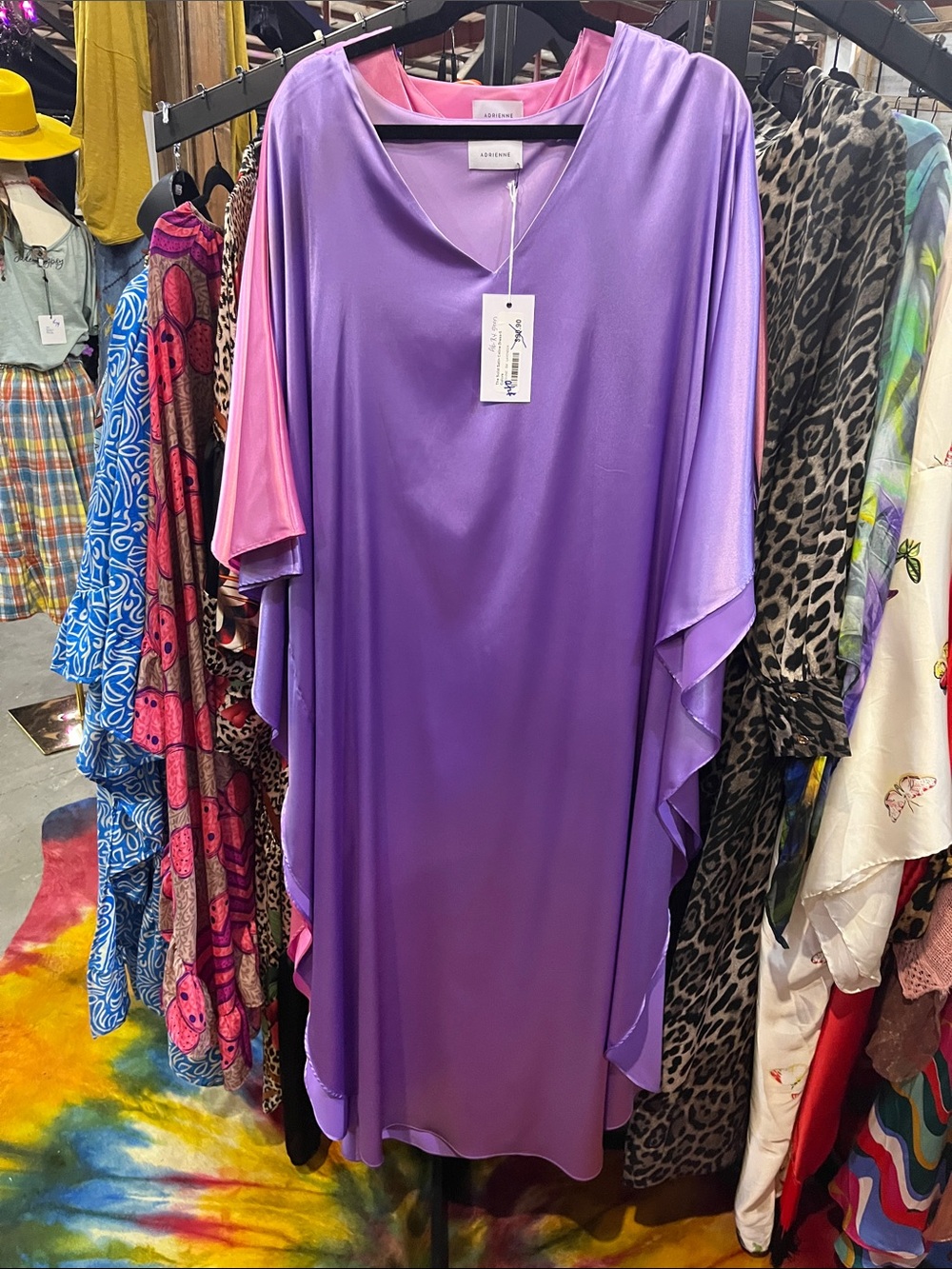 Adrienne Lavender and Pink Maxi Dress
